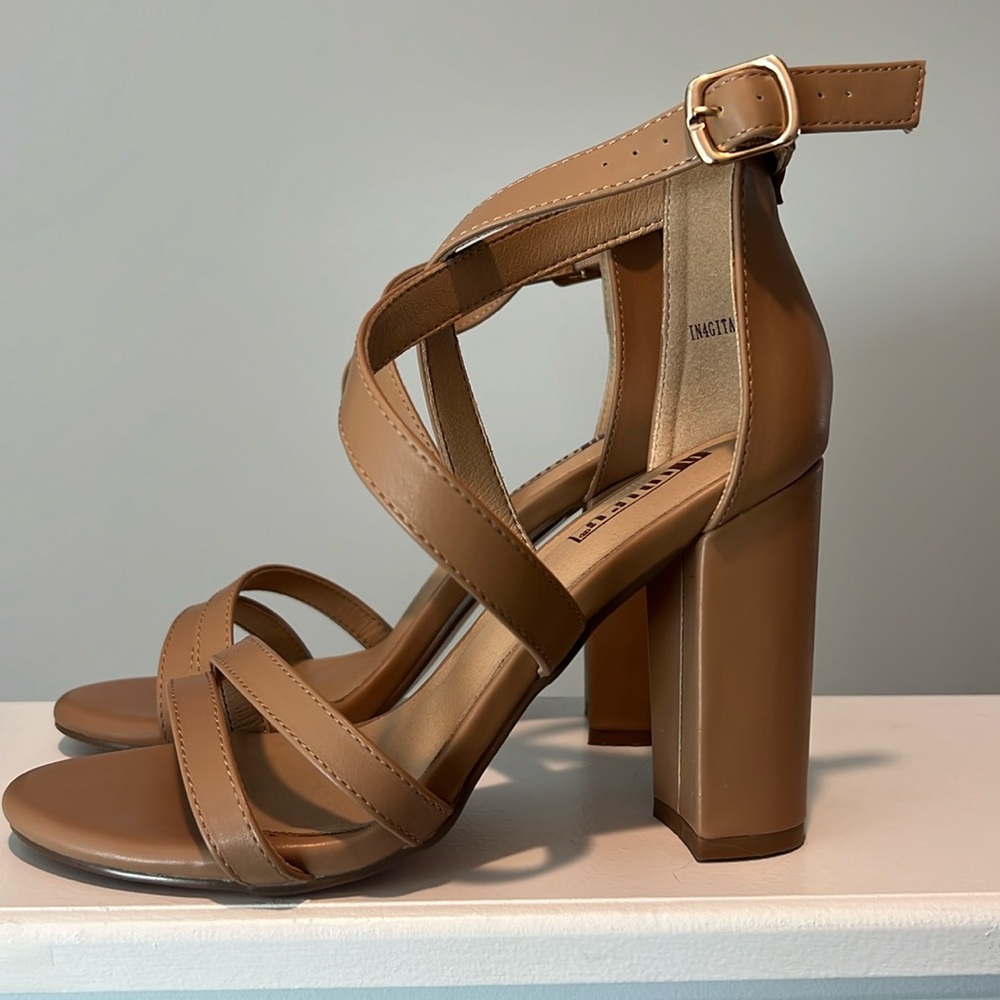 Tan Strappy Heels- Worn Once!